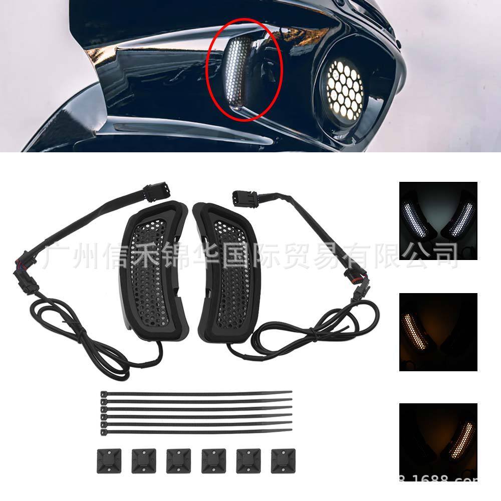 Adequado para Harley Soft Tail Loway ST capô modificado LED luzes diurnas 2022-24 sinais de volta de ventilação