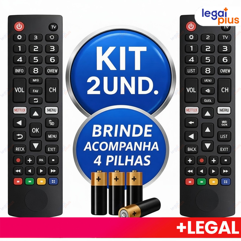 Kit Controle Remoto LG Smart Tv Compatível Lcd LED Hdtv Uhd OLED 3d 4K - Miniatura 2
