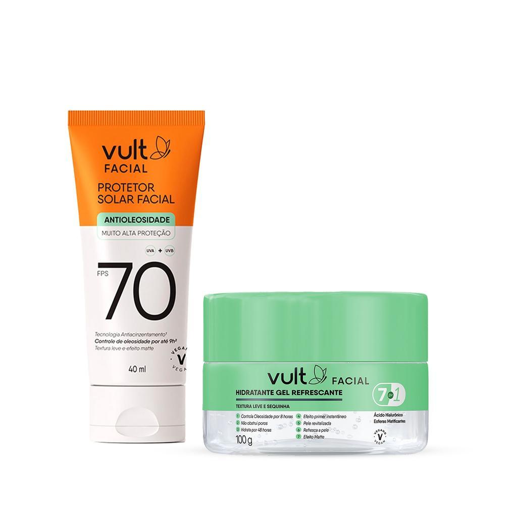Combo Vult: Protetor Solar FPS 70 40ml + Gel Hidratante Facial 100g