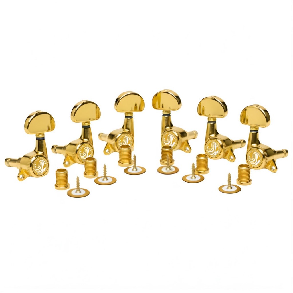 Jogo de Tarraxas Com Trava Locking Tuner 18 Dentes Para Guitarra Les Paul Sg 3+3