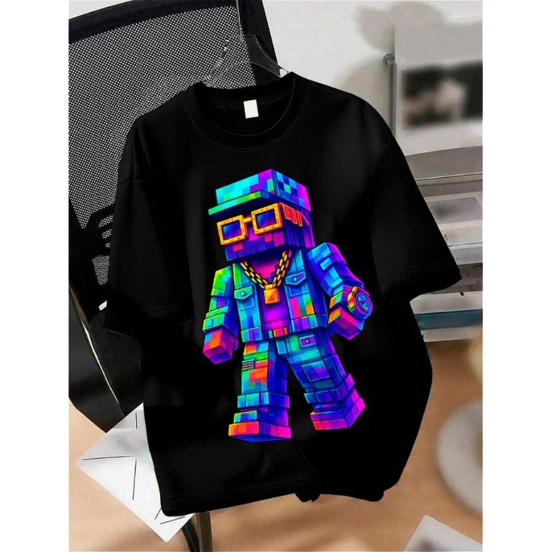 Camiseta Infantil Nova Coleção Robô Neon em Algodão Premium Ideal Para o Dia a Dia em Oferta na Shopee