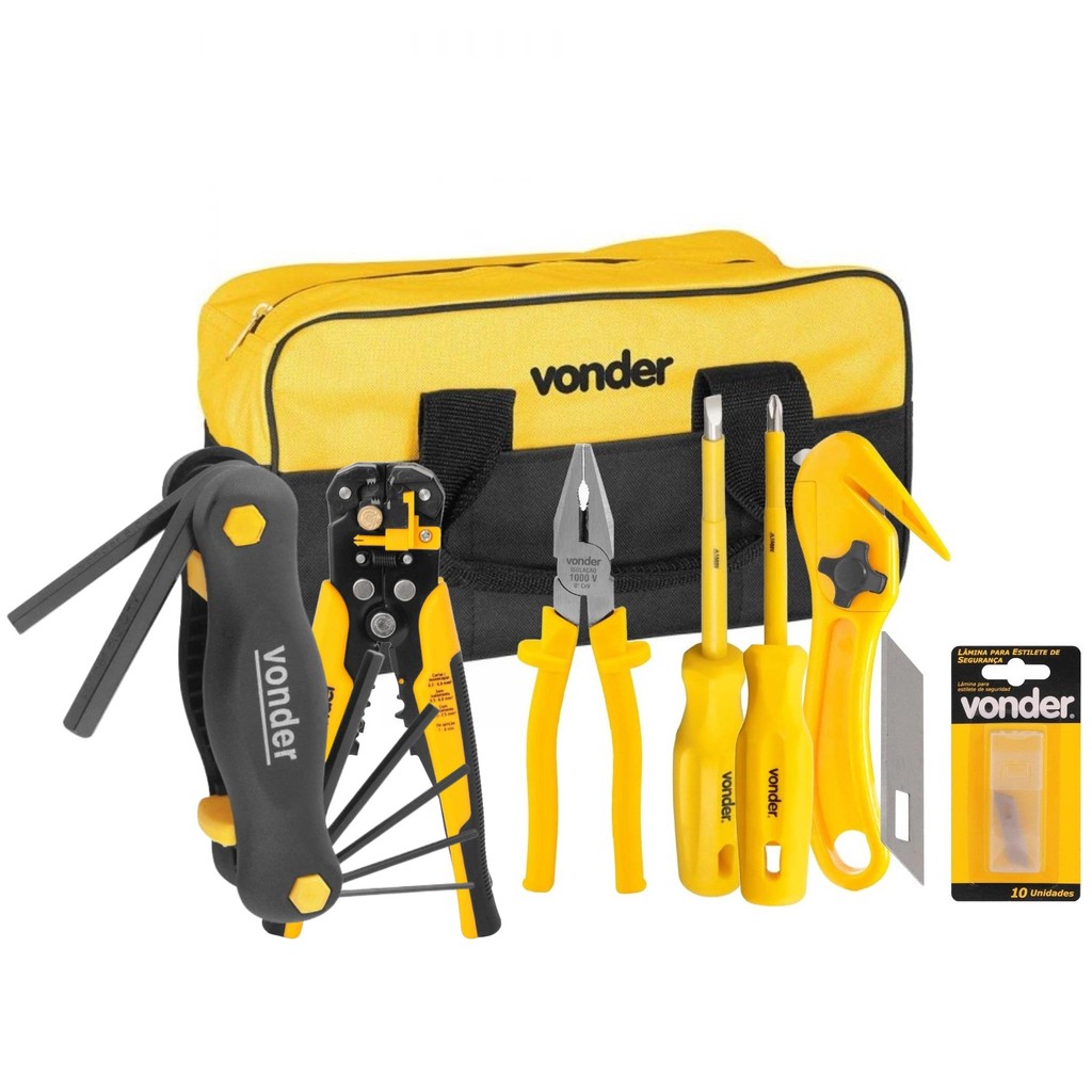 Kit Básico Para Eletricista Ferramentas Reparos Vonder