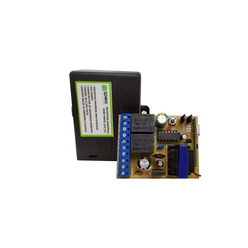 RECEPTOR 433 MHZ 2 CANAIS COM FONTE BIVOLT IPEC