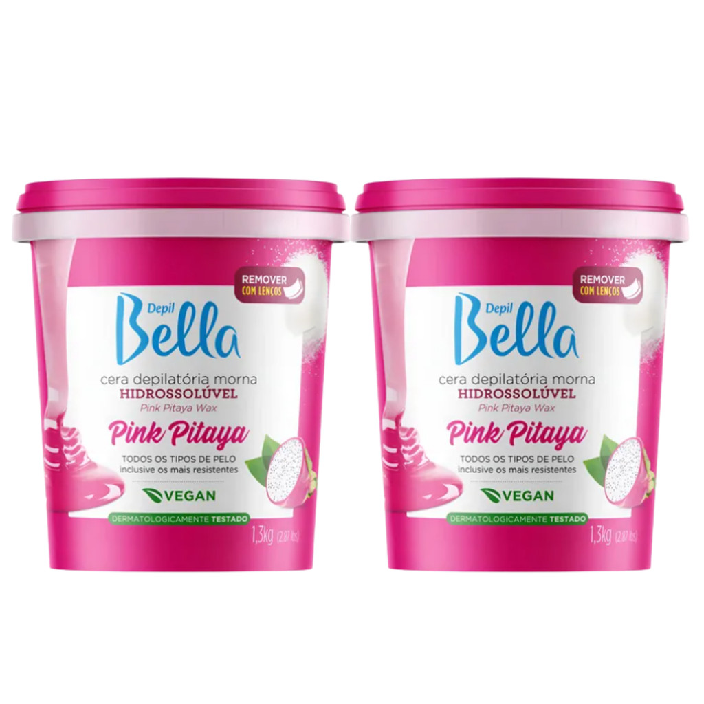 Kit Cera Depil Bella Hidrossolúvel Pink Pitaya 1,3kg C/02