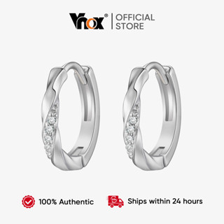 Vnox Circular Torcido Zircão Hoop Brincos De Prata Para Mulheres Moda Jóias Acessórios Mulher em Oferta na Shopee