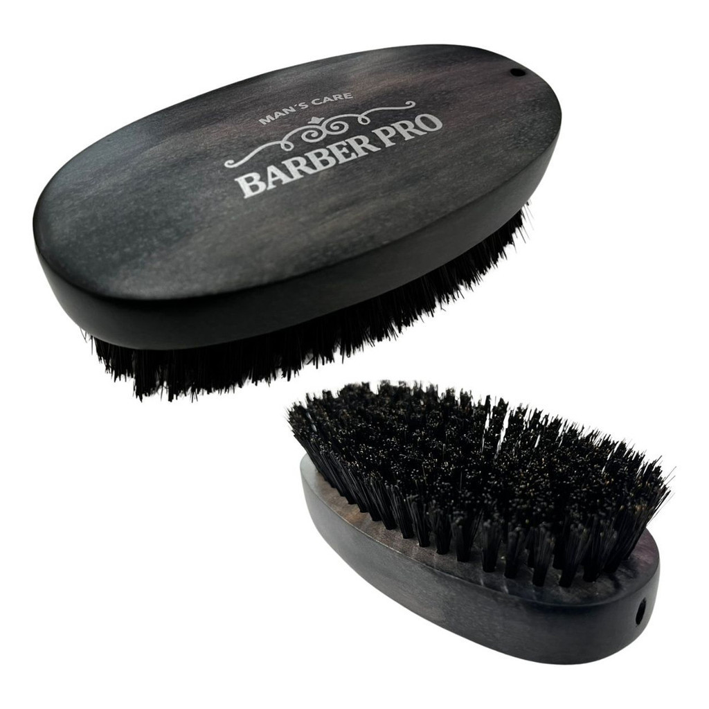 Escovinha De Madeira Oval Para Barba E Cabelo Barber Pro