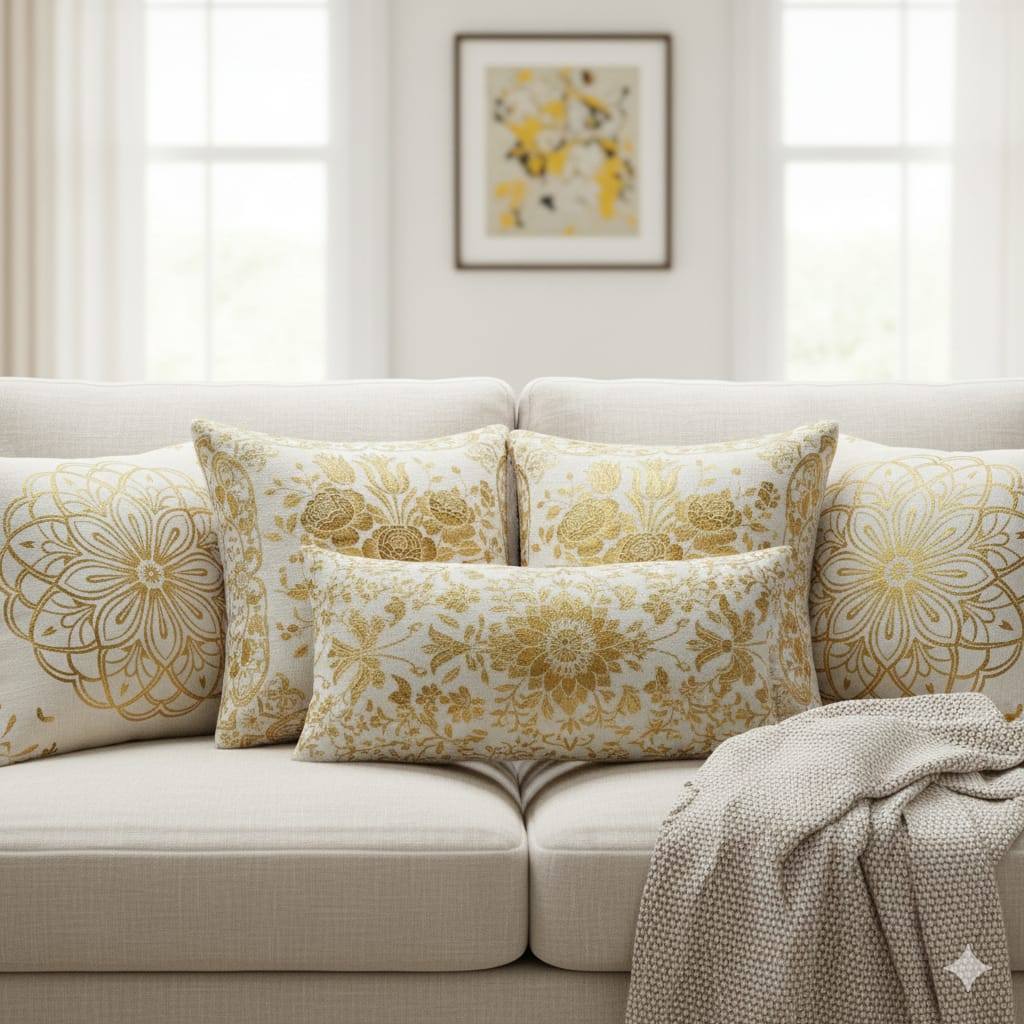 Kit Com 04 Capas De Almofadas Decorativas 45x45 Em Oxford Luz