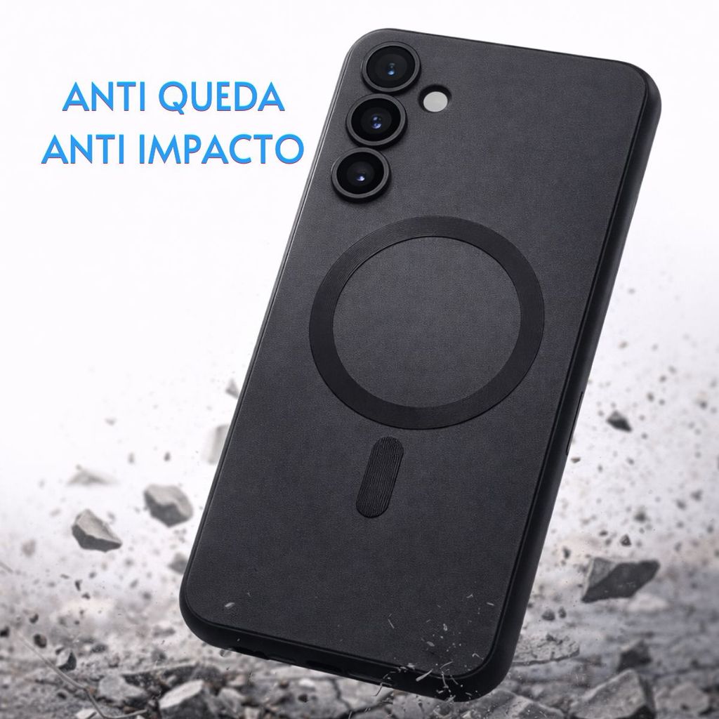 Capinha Magnética Samsung Galaxy A16 Compatível Carregamento por Indução Anti Impacto Preta Premium