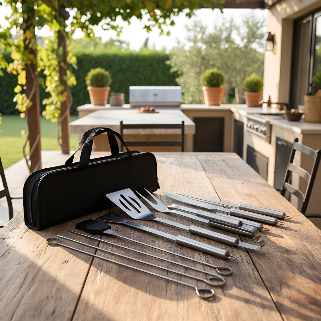 Imagem Kit Para Churrasco Profissional Inox Chef Gourmet Utensílios