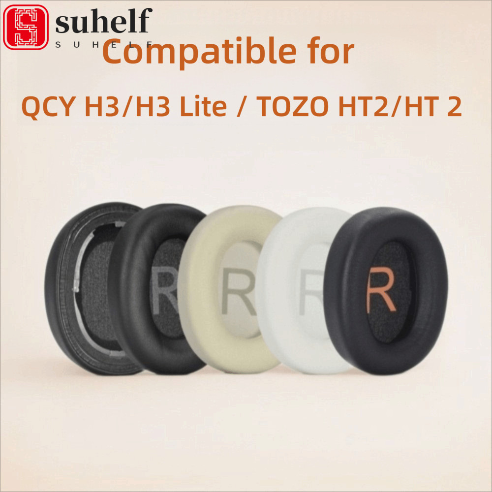 SUHELF 1 Par De Almofadas Para Fone De Ouvido , Protetor De Espuma De Esponja , QCY H3/H3 Lite/TOZO HT2/HT 2