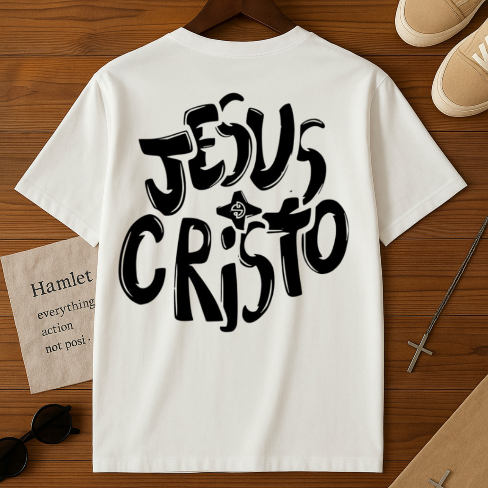 Camiseta Infantil Jesus Cristo 100% Algodão Estampa Cristã Confortável Para Catequese Menino e Menina