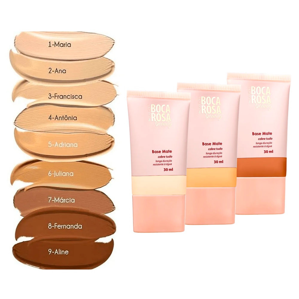 Base Perfect Matte de Alta Cobertura com Acabamento Natural – Boca Rosa Beauty em Oferta na Shopee