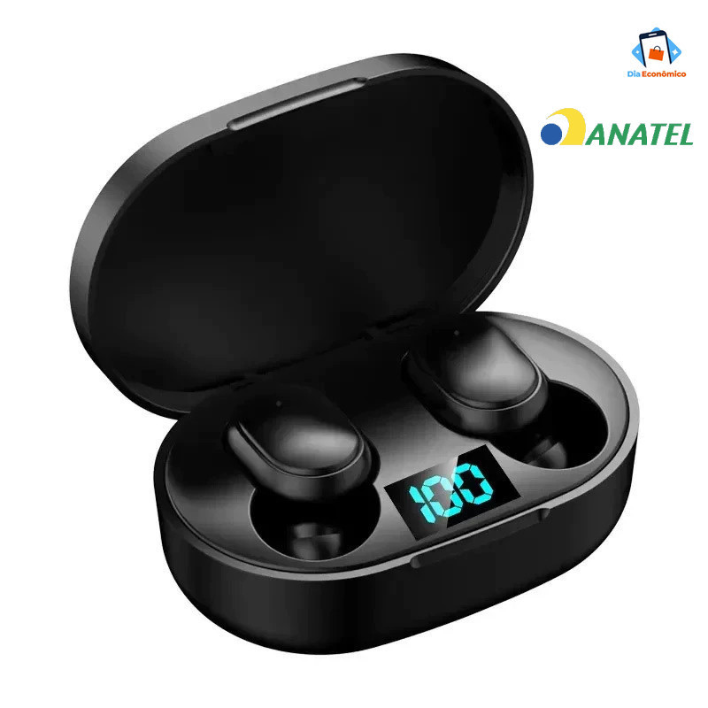 Fone De Ouvido Sem Fio E6s Bluetooth 5.0 Tws Esportivos Estéreo Com Visor De Ene