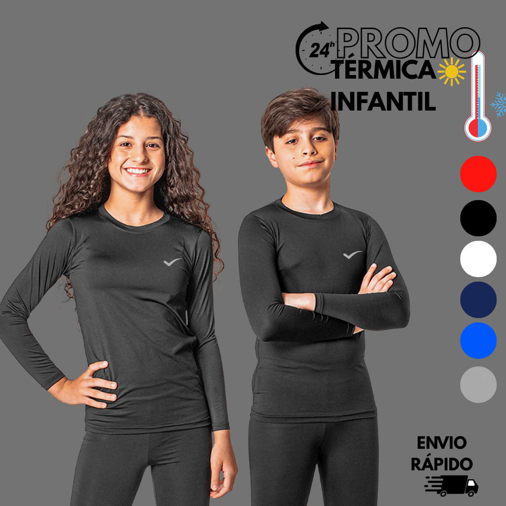 Kit com 2 Camisas térmicas Infantil proteção solar UV 50+ Segunda pele