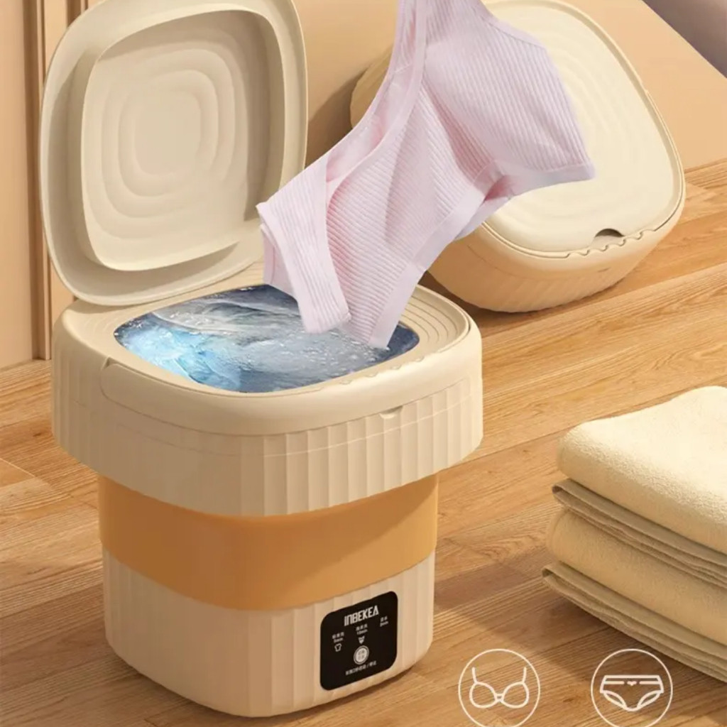 Mini Máquina de Lavar Roupas 6.5L Peças Íntimas 110V/220V , Centrifuga Dobrável Portátil Moderna Para Roupas Pequena