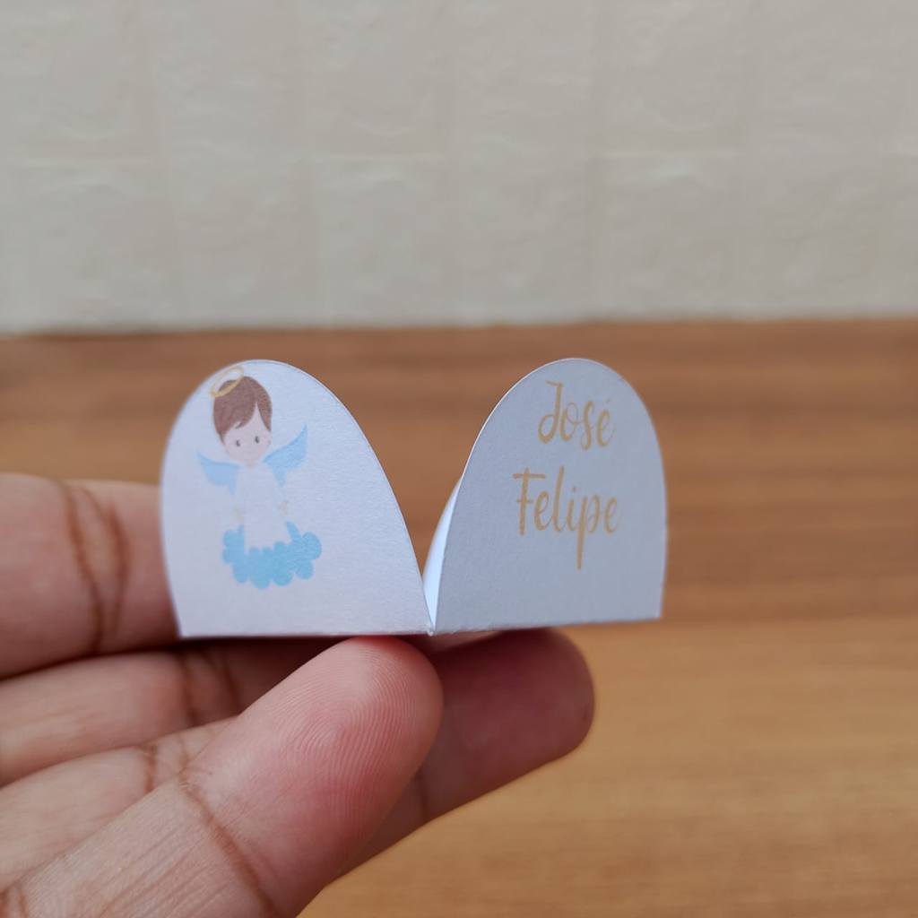 Forminhas para Doces Personalizadas BATISMO AZUL ANJINHO BATIZADO | Brigadeiro | Festa Aniversário Infantil