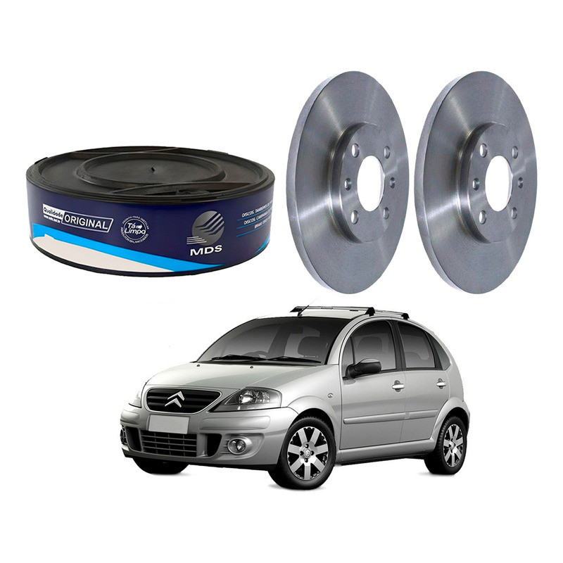 Disco Freio Dianteiro Mds Citroën C3 1.4 2003 A 2012 em Oferta na Shopee