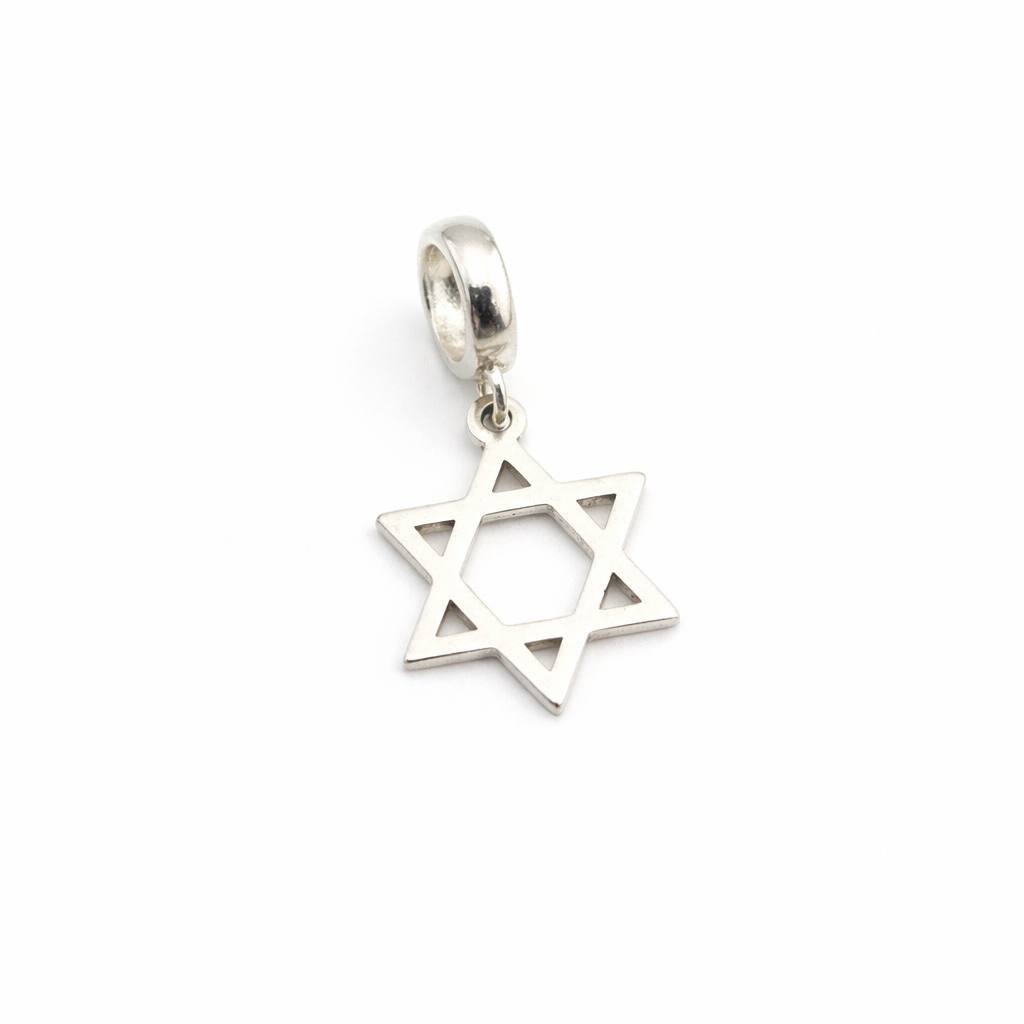 Berloque Pingente Estrela de Davi Prata 925 Legítima Para Pulseiras e Colar masculino feminino  + Garantia Vitalícia