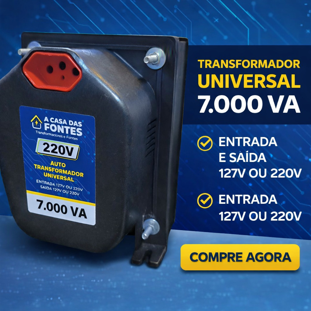 Auto Transformador Bivolt 7.000va ar condicionado 12.000btus Tomada Bivolt