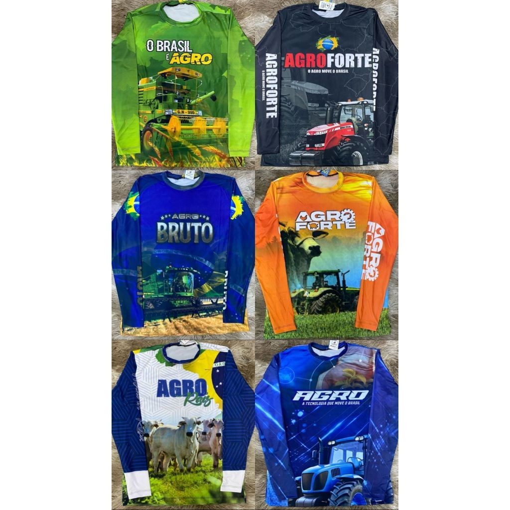Kit 4 Camisa Agro Proteçao Solar Fator 50 Premiium