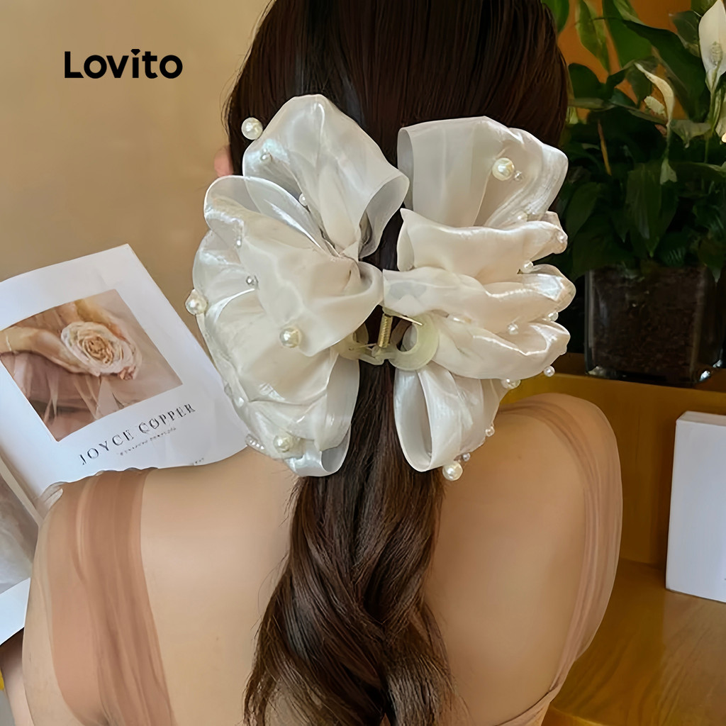 Lovito  Clipes de Cabelo Casuais de Pérolas LFA111087 em Oferta na Shopee