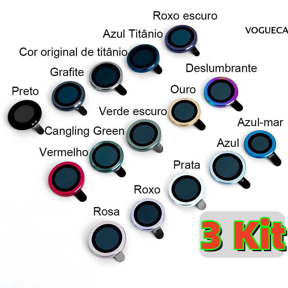 Película Para iPhone 17 16 15 14 13 12 11 16E 17E Pro Plus Max Mini  Lente Câmera Single-Lens Protector Film Lens M005BR em Oferta na Shopee