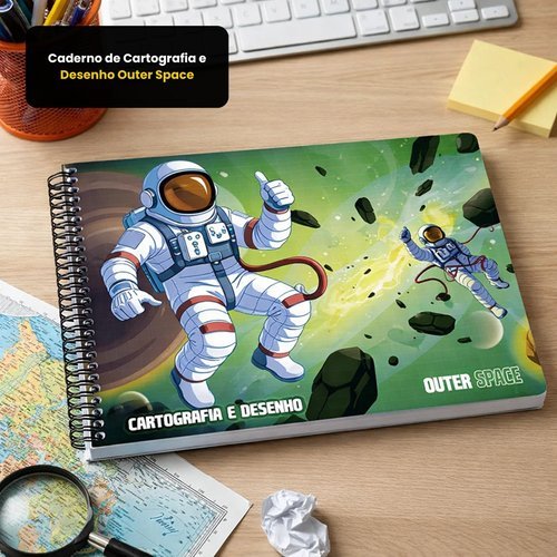 🚀 Caderno De Cartografia E Desenho Outer Space Espaço 80 Fls