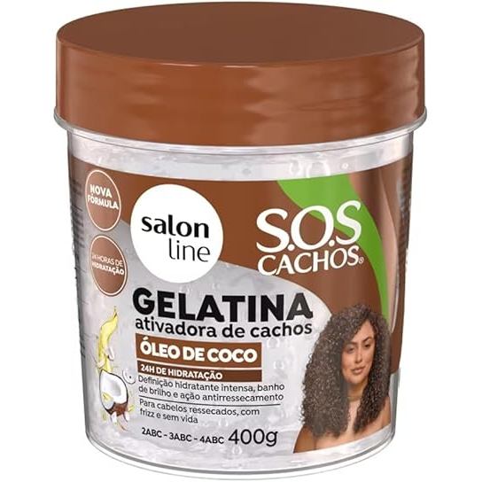 Gelatina Ativadora de Cachos SOS Salon Line óleo de coco em Oferta na Shopee