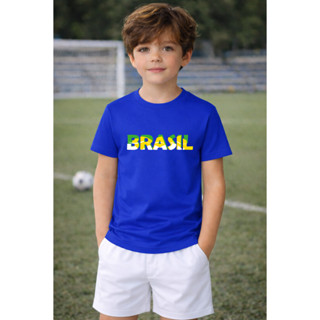 Camisa Infantil Brasil Torcedor Criança Copa Do Mundo 2026 Unissex 100% Algodão em Oferta na Shopee