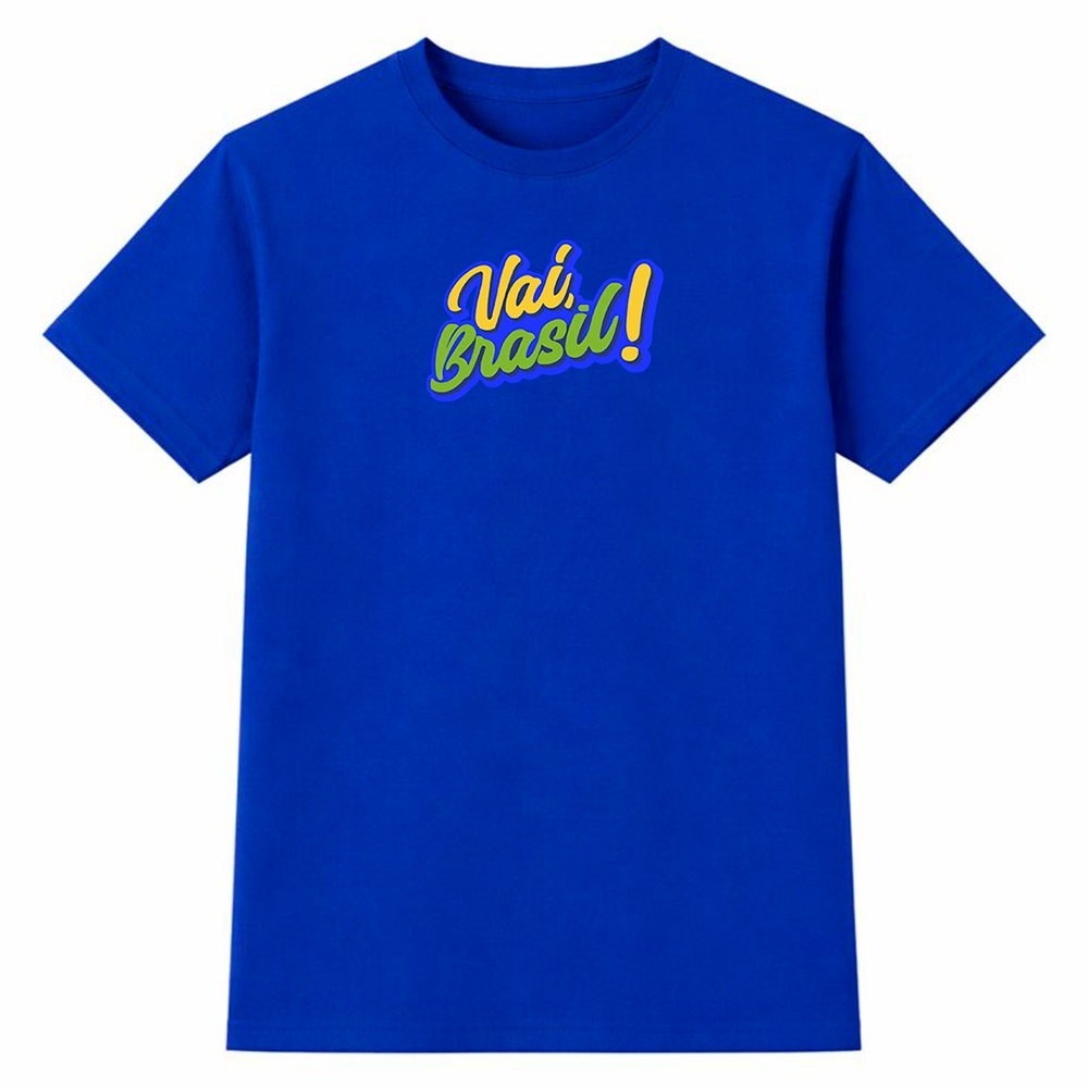 Camiseta Feminina 100% Algodão Camisa Vai Brasil! Copa do Mundo Torcida Futebol Casual 