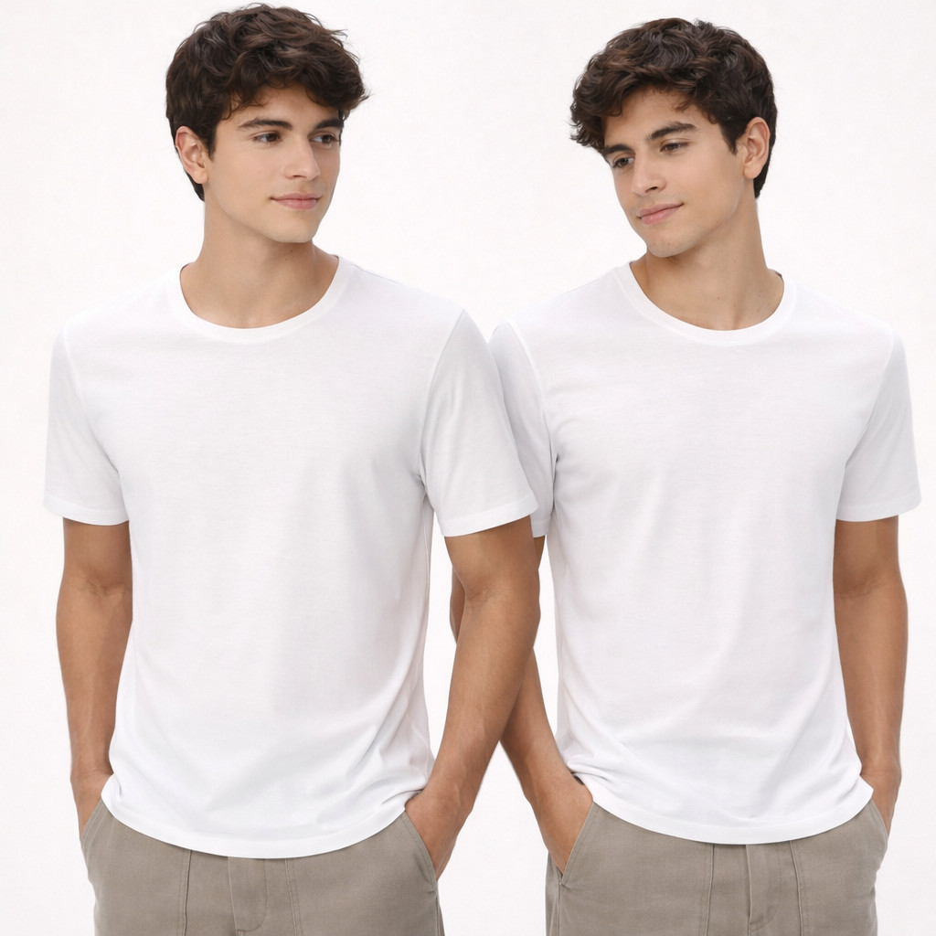 Kit 2 Camisetas Masculinas Algodão 100% Básica Premium Casual