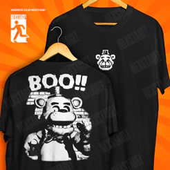 Camisa Five Nights At Freddy's Boo Frente Verso Freddy Animatronic Fnaf Blusa Jogo Game Terror Camiseta 100% Algodão