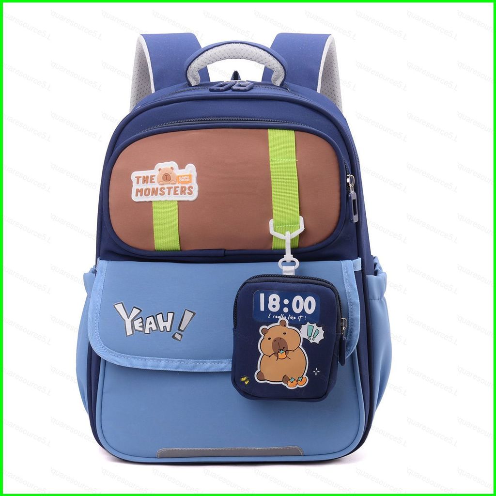 Mochila SQ5 Labu Capivara Para Estudantes Do Ensino Fundamental , Leve , Grande Capacidade , Fofa , Bolsa Escolar Infant