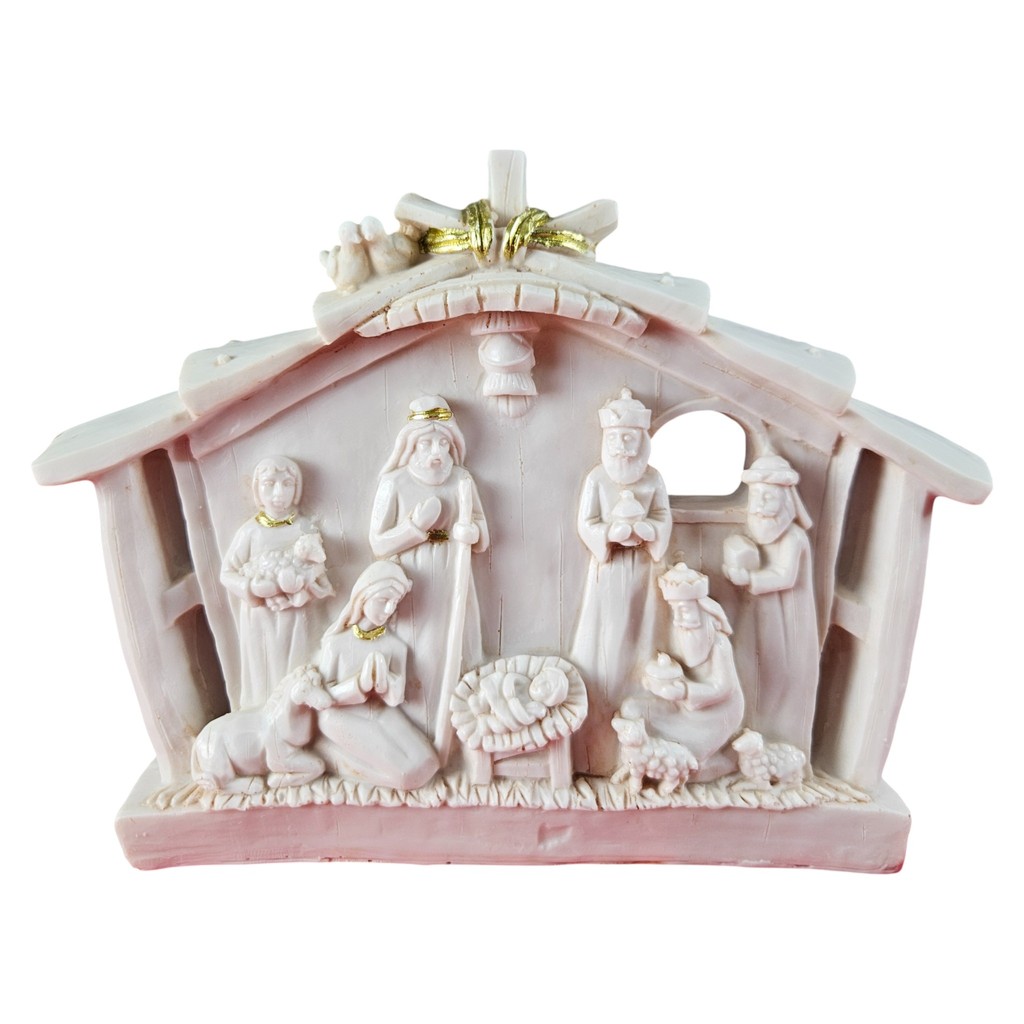 Decoração Religioso Presépio Sagrada Família Nascimento do Menino Jesus e os 3 Reis Magos de Resina