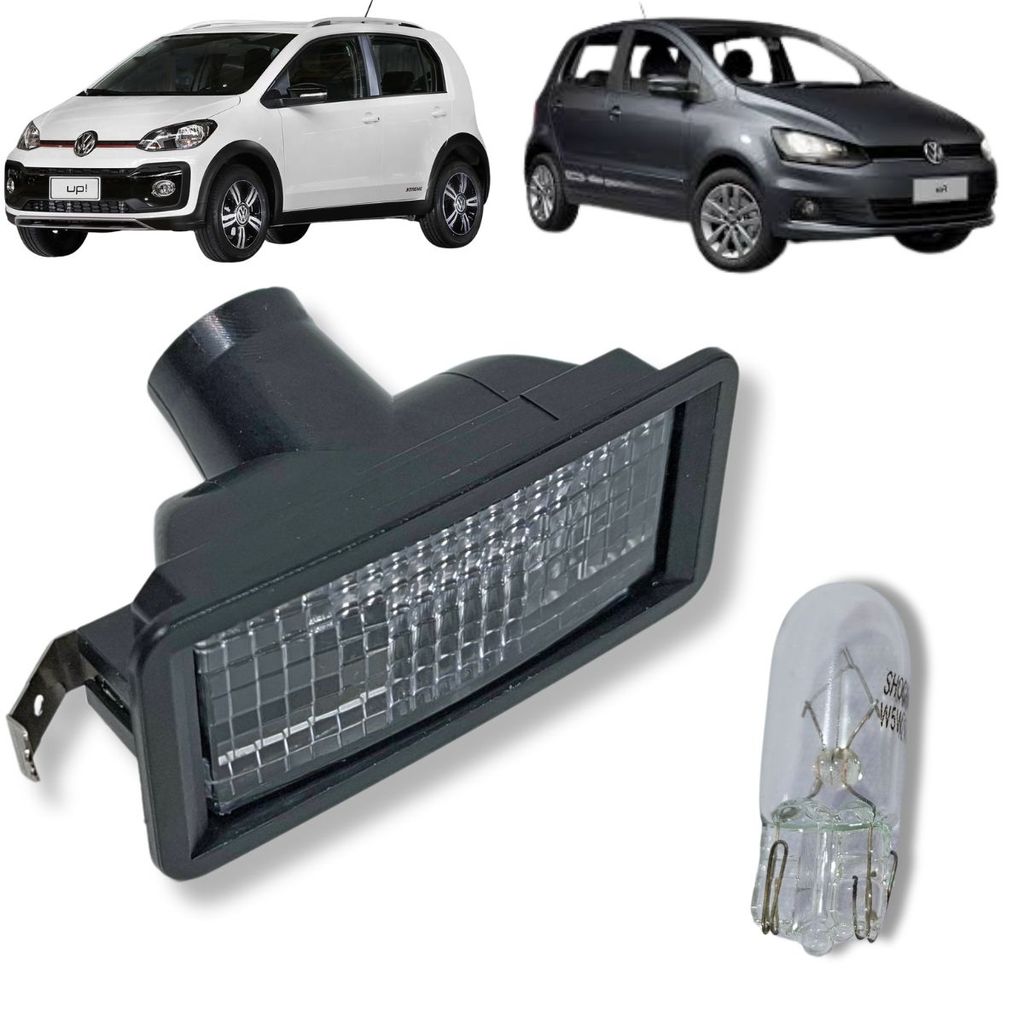 KIT LANTERNA LUZ DE PLACA VW UP FOX SEM SOQUETE COM LÂMPADA HALÓGENA