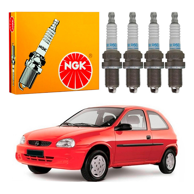 Jogo 4 Velas Ignição Ngk Corsa 1.0 16v 1999 A 2002