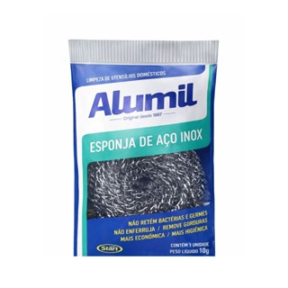 Esponja De Aço Inox Alumil 10g Para Panelas E Utensílios em Oferta na Shopee