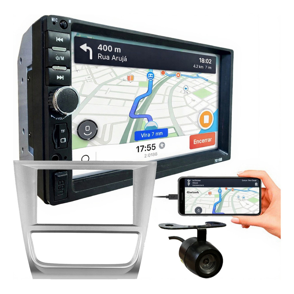 KIT CENTRAL MULTIMIDIA MP5 7 POL CÂMERA DE RÉ GOL G6 VOYAGE G6 SAVEIRO G6 2013 A 2016 em Oferta na Shopee