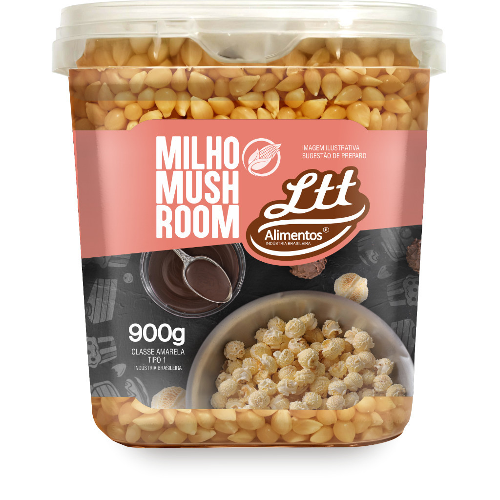 MILHO MUSHROOM ESPECIAL PARA PIPOCA GOURMET - POTE COM 900G - Mais Tempero Oficial