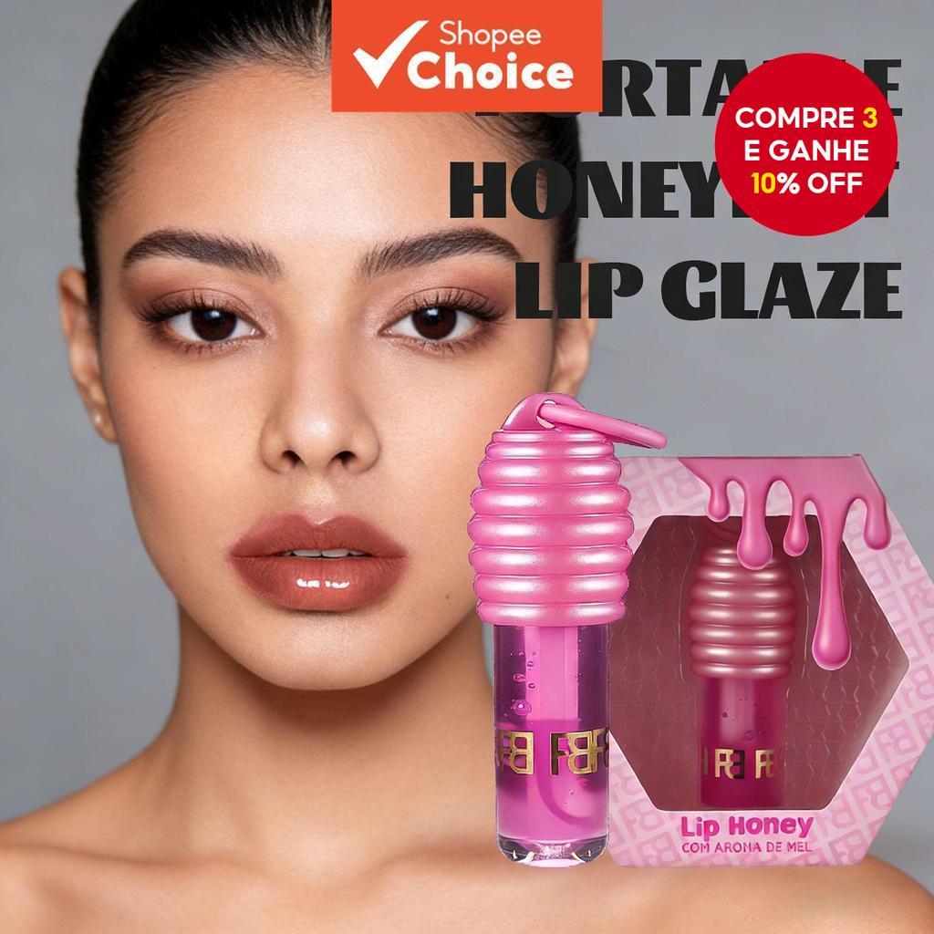 Óleo labial rosa hidratante com escova, acalma lábios secos, brilho e nutrição, embalagem elegante, presente de em Oferta na Shopee