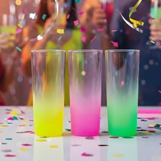 Kit 30 Copo Long Drink Acrílico 350mL Cristal Degradê - Cores - p/ Festas Eventos Comemoração em Oferta na Shopee