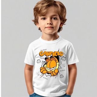 Camiseta Garfield infantil | Camiseta 100% Algodão Camiseta Unissex estampada