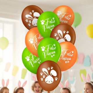 Balão de Festa Redondo Decorado 8" 20cm - Feliz Páscoa Sortido - 20 unidades - Piffer - Rizzo em Oferta na Shopee