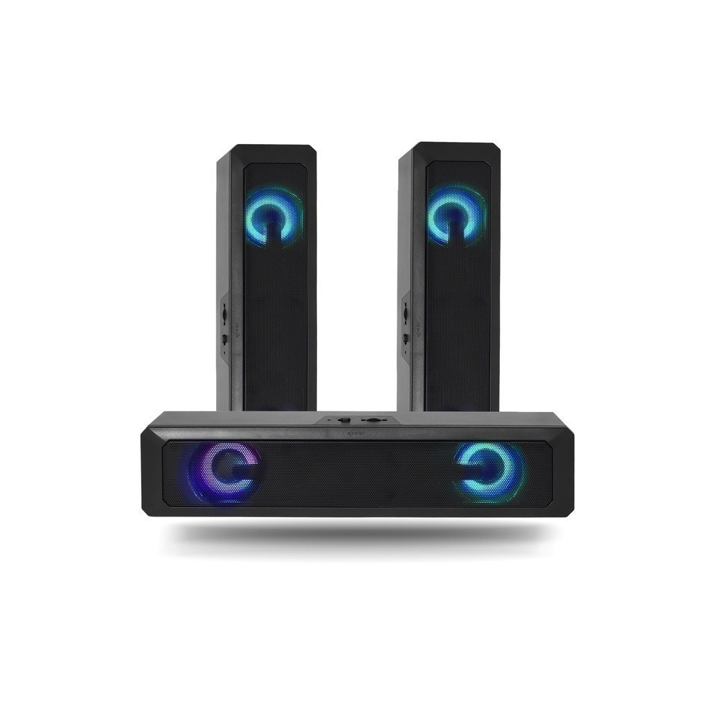 Caixa De Som Soundbar Speaker RGB Tv Smart Controle de Volume Conexão P2 USB Portátil Com Fio Jogos Filmes