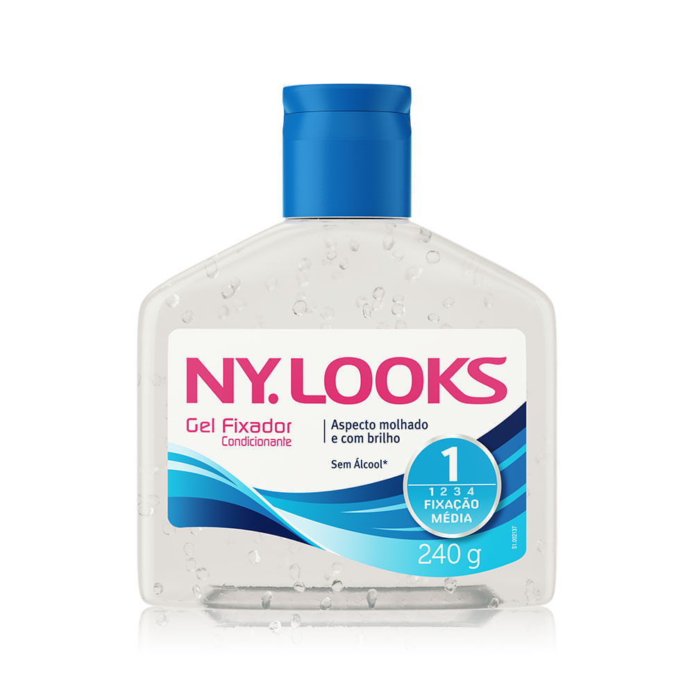 Gel Ny Looks Fixação Média 1 Sem Álcool com 240g