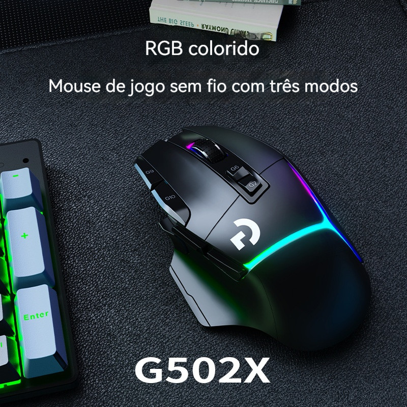 Logitech G502 X Plus Três Modos Programáveis RGB Glare Game Mouse Co Iguração de Mouse Jogos de Computador
