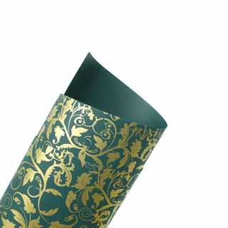 Papel Floral 01 - Verde Escuro com Dourado - A4 - 180g/m² em Oferta na Shopee