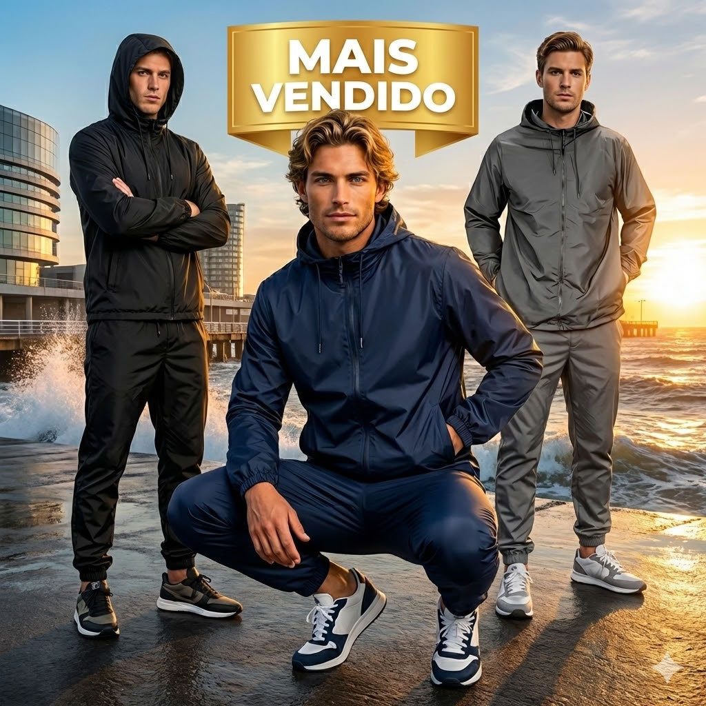 Jaqueta Corta Vento Masculina Repelente À Água Com Capuz Zíper Tratorado Esportiva