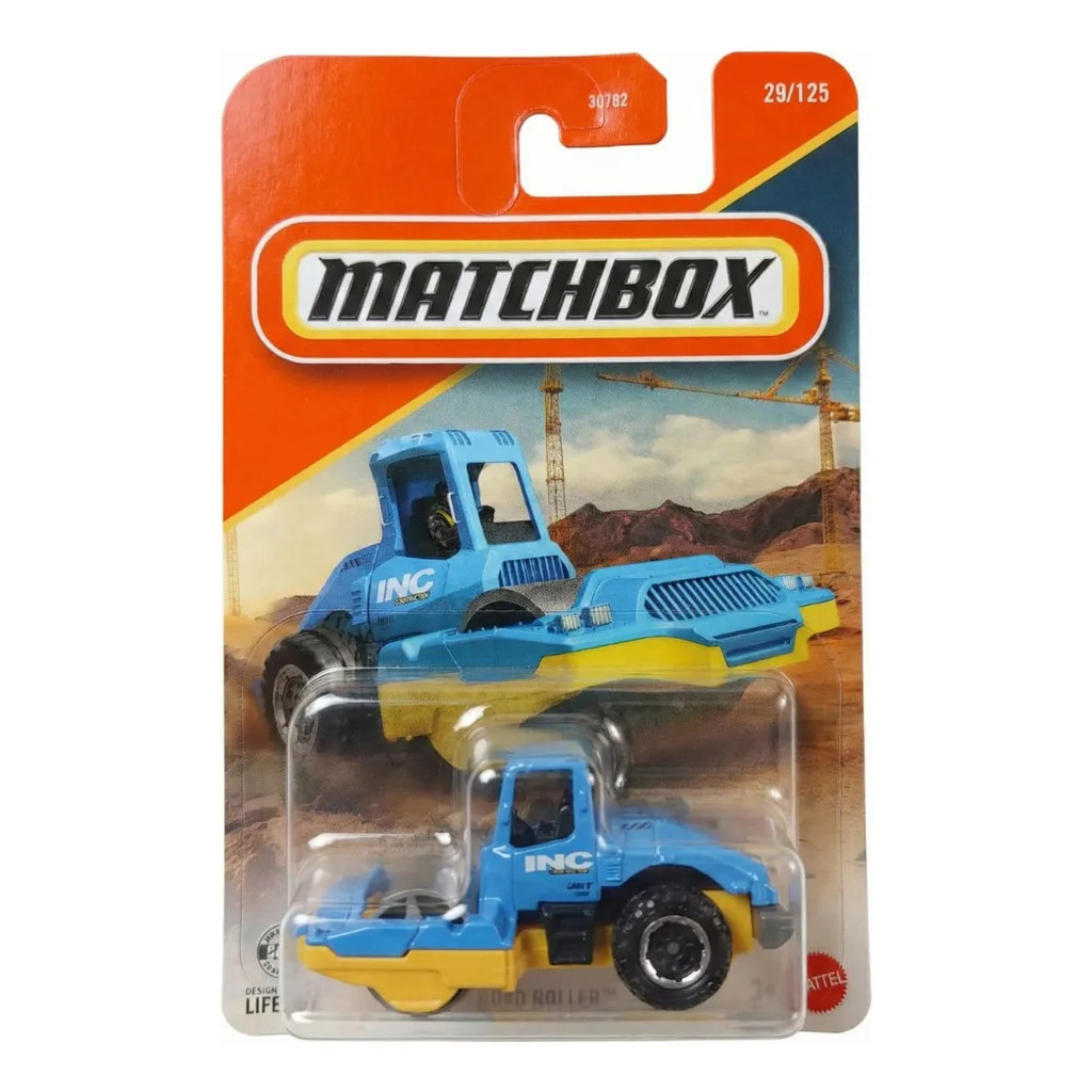 Carrinho Miniatura Matchbox Road Roller 2 Trator Mattel 1:64