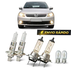 Kit Lâmpadas Farol Gol Voyage G3 G4 G5 G6 G7 G8 Fox Polo Amarok Foco Duplo
